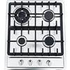 CzyuRachel Fornello a gas a 4 fuochi, 59 x 51 cm, fornello a gas integrato, in acciaio inox, per cuochi professionisti e uso domestico