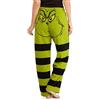 SUPYINI Pigiama Natalizio Grinch, Pantaloni Taglie Forti da Donna, Costume da Babbo Natale Verde, Pantaloni Pigiama con Stampa Grinch, Stola con Viso di Natale, a Righe