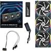 LIAN LI Ventola Lian Li UNI FAN SL Ventola Wireless ARGB PWM Kit da 3 con controller Lama Inversa 120mm Nero