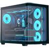 AEROCOOL Case Aerocool P500C-G-BK-v1 Midi Tower Vetro Temperato Nero