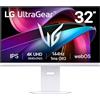 LG Monitor LG UltraGear 32G810SA-W 32" Bianco UltraHD 4K IPS Smart-Monitor FreeSync Premium G-Sync 144Hz