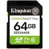 Kingston Technology 64GB SDXC Canvas Select Plus Gen3 100MB/s C10 UHS-I U1 V10