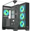 ITEK Case Itek DARK CAVE PANO Gaming Tower ATX 4x12cm ARGB fan 2xUSB3 Type C Temp Glass Top Side & Front Panel