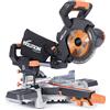 Evolution Power Tools R185SMS-Li Troncatrice scorrevole cordless per taglio multi-materiale, smusso 45°, bisello 50°, 850 W - Include lama TCT - da 185 MM, 3 anni di garanzia, Batteria non inclusa