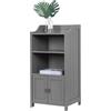 Relaxdays Armadio da Bagno Relaxdays, HxLxP: 86 x 40,5 x 36 cm, 3 Scomparti Aperti, 2 Ante, MDF, mobiletto Stretto, Grigio
