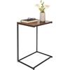 Relaxdays Tavolino Relaxdays, Forma a C, Ampio Piano, HxLxP: 60 x 55 x 35 cm, tavolino da infilare sotto Il Divano, Nero/Marrone