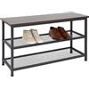 Relaxdays Scarpiera a 2 Ripiani per Scarpe, Scaffale Portascarpe da Ingresso, HLP: 45x80x30 cm, in Metallo, Marrone Nero