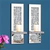 Azonsdop Set di 2 candelabri da parete in vetro argentato con diamanti schiacciati, decorazioni da parete per la casa, soggiorno, sala da pranzo, camera da letto