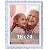 Victor cornice portafoto "Rubens" bianco argento 18x24 cm - profilo: 30 x 20 mm - stile barocco antico - vetro vero - decorazione per la casa