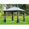 Gazebo In Acciaio Con Top Airvent In Poliestere E Zanzariera Cm 300x300x270h Mod. Smeralda Cod. 14471