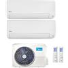 Midea Climatizzatore Condizionatore Dual Split Inverter Midea All Easy Pro R-32 9000+9000 Btu Con M2od-14hfn8-Q Wi-Fi Incluso-New