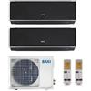 Baxi Climatizzatore Condizionatore Baxi Inverter Dual Split Halo Nero Specchiato 12000+12000 Con Lsgt50-2m R-32 12+12 - New