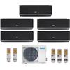 Baxi Climatizzatore Condizionatore Baxi Inverter Penta Split Halo Nero Specchiato 9000+9000+9000+9000+9000 Con Lsgt125-5m R-32 9+9+9+9+9 - New