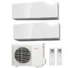 Fujitsu Climatizzatore Condizionatore Fujitsu Dual Split Parete Inverter Serie Km 9000+12000 Btu Con Aoyg18kbta2 9+12 - Wi-Fi Integrato