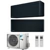 Daikin Climatizzatore Condizionatore Daikin Bluevolution Dual Split Inverter Stylish Black R-32 Wi-Fi 7000+18000 Con 2mxm68m9 - New Total Black Ftxa-Bb