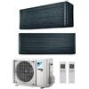 Daikin Climatizzatore Condizionatore Daikin Bluevolution Dual Split Inverter Stylish Blackwood R-32 Wi-Fi 7000+18000 Con 2mxm68m9 - New Real Blackwood Ftxa-Bt