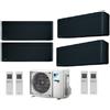 Daikin Climatizzatore Condizionatore Daikin Bluevolution Quadri Split Inverter Stylish Black R-32 Wi-Fi 9000+9000+9000+12000 Con 4mxm80n 9+9+9+12 - New Total Black
