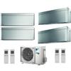 Daikin Climatizzatore Condizionatore Daikin Bluevolution Quadri Split Inverter Stylish Silver R-32 Wi-Fi 7000+7000+7000+12000 Con 4mxm68n 7+7+7+12 New Total Silver Ftxa-Bs