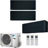 Daikin Climatizzatore Condizionatore Daikin Bluevolution Trial Split Inverter Stylish Black R-32 Wi-Fi 7000+9000+9000 Con 3mxm52n - 7+9+9 - New Total Black