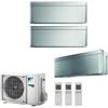 Daikin Climatizzatore Condizionatore Daikin Bluevolution Trial Split Inverter Stylish Silver R-32 Wi-Fi 9000+12000+12000 Con 3mxm68n - 9+12+12 - New Total Silver Ftxa-Bs