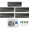 Haier Climatizzatore Condizionatore Haier Penta Split Inverter Flexis Plus Black R-32 7000+7000+7000+12000+15000 Con 5u105s2sr3fa Wi-Fi Hon - New -7+7+7+12+15