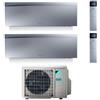 Daikin Climatizzatore Condizionatore Daikin Dual Split Inverter Serie 3 Ftxj R-32 Emura Iii Argento Bluevolution 9000+9000 Con 2mxm40n9 Wi-Fi Incluso - New -9+9