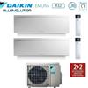 Daikin Climatizzatore Condizionatore Daikin Dual Split Inverter Serie 3 Ftxj R-32 Emura Iii Bianco Bluevolution 15000+15000 Con 2mxm50n9 Wi-Fi Incluso - New -15+15