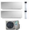 Daikin Climatizzatore Condizionatore Daikin Dual Split Inverter Serie 3 Ftxj R-32 Emura Iii Bianco Bluevolution 9000+9000 Con 2mxm40n9 Wi-Fi Incluso - New -9+9