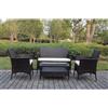 Salotto Da Esterno In Polirattan Modello Minorca Completo Di Cuscini In Poliestere Codice Jrs-376e Colore Brown