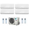 Daikin Climatizzatore Condizionatore Daikin Quadri Split Inverter Serie R Ftxm R-32 Perfera Wall Bluevolution 7000+7000+7000+9000 Con 4mxm80n Wi-Fi Incluso - New -7+7+7+9