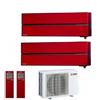 Mitsubishi Electric Climatizzatore Condizionatore Mitsubishi Electric Dual Split Inverter Msz-Ln Kirigamine Style Rosso Rubino R-32 12000+12000 Con Mxz-2f53vf Wi-Fi New 12+12
