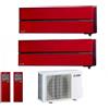Mitsubishi Electric Climatizzatore Condizionatore Mitsubishi Electric Dual Split Inverter Msz-Ln Kirigamine Style Rosso Rubino R-32 9000+9000 Con Mxz-2f33vf Wi-Fi New 9+9