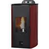 Queen Termostufa A Pellet Queen Modello Katia Idro 13 Kw Colore Bordeaux - New