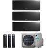 Daikin Climatizzatore Condizionatore Daikin Trial Split Inverter Serie 3 Ftxj R-32 Emura Iii Nero Bluevolution 7000+7000+18000 Con 3mxm52n Wi-Fi Incluso - New -7+7+18