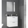 Vitra Mobile Basic Sottolavabo Serie Mia Da 60 Cm Bianco Lucido Con Specchio E Led - 75021