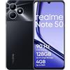 realme Note 50 Smartphone 4+128GB, Display da 90 Hz, Fino a 8GB di RAM dinamica + 128GB di ROM, Fotocamera AI da 13MP, Corpo sottile 7,99mm, Batteria di lunga durata da 5.000mAh, black(no adapter)