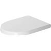 Duravit Sedile WC Starck 3, tavoletta WC con chiusura rallentata, copriwater con cerniere in acciaio inox, coperchio water in plastica termoindurente Duroplast, bianco