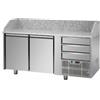 Risto Modello: 1014,Tavolo Refrigerato Pizza GN 1/1 con 2 porte, 3 cassetti neutri e piano in granito