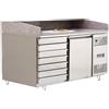 Ristoattrezzature Modello: 6202,Banco pizza a basso consumo energetico 1 porta refrigerata 7 cassetti 1510x800x1000h mm per pizzeria ristorante classe A