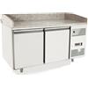 Ristoattrezzature Modello: 6203,Banco pizza a basso consumo energetico 2 porte refrigerate 1510x800x1000h mm per pizzeria ristorante classe A