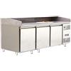 Ristoattrezzature Modello: 6201,Banco pizza a basso consumo energetico 3 porte refrigerate 2010x800x1000h mm per pizzeria ristorante