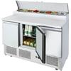 Risto Modello: 6213,Banco frigo saladette a basso consumo energetico 3 ante con portacondimenti 8 x GN1/6 1380x700x1105h mm