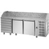 Ristoattrezzature Modello: 1023,Tavolo Refrigerato Pizza GN 1/1 con 2 porte, 6 cassetti neutri e piano in granito