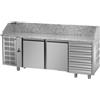 Ristoattrezzature Modello: 1027,Tavolo Refrigerato Pizza GN 1/1 con 2 porte, gruppo motore a sinistra, 6 cassetti neutri e piano in granito