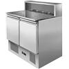 Ristoattrezzature Modello: 6209,Banco frigo saladette a basso consumo energetico 2 ante con portacondimenti 5 x GN1/3 900x700x1157h mm