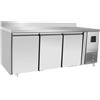 Ristoattrezzature Modello: 6179,Tavolo frigo refrigerato a basso consumo energetico in acciaio inox con alzatina 3 porte classe A -2 +8 °C 1795x700x850 h mm