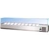 Ristoattrezzature Modello: 36210455009,Vetrina refrigerata per vaschette da 1/3 con vetri piani prodondità 380 mm 1800x380x400h mm 8 vaschette gn 1/3