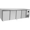 Ristoattrezzature Modello: 6184,Tavolo frigo refrigerato a basso consumo energetico in acciaio inox 4 porte classe A -2 +8 °C 2230x700x850 h mm