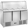 Ristoattrezzature Modello: 7098,Banco frigo Saladette refrigerate in acciaio inox con vetro curvo 4 x GN 1/1