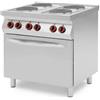 Ristoattrezzature Modello: 5428,Cucina professionale elettrica a 4 piastre con forno elettrico ventilato GN 1/1